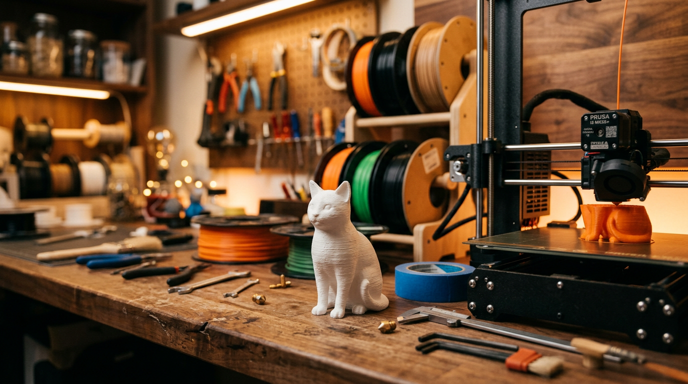 3D Printed Cat Sculpture: From AI Model to Real Keepsake